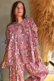 Annie 1972 Point Collar Smock Blouse Indian Pink Haze